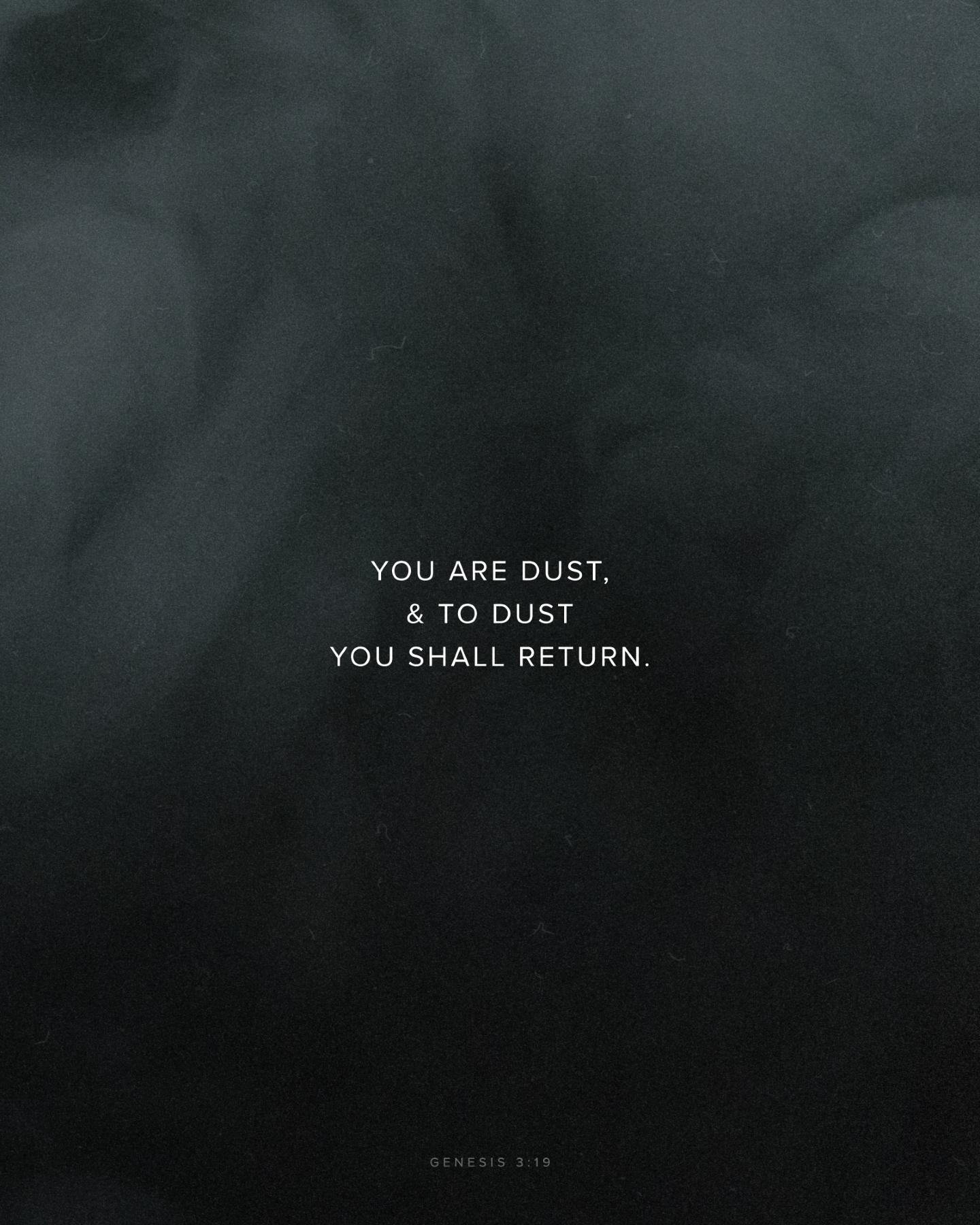 You are dust & to dust you shall return.